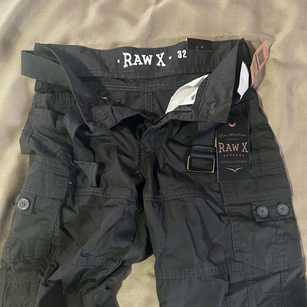 RAW X Men's Dark charcoal Cargo Shorts